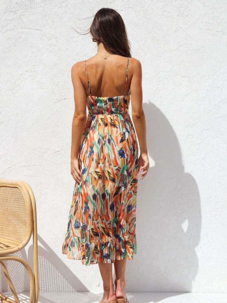 Venecia Floral Ruffle Midi Dress