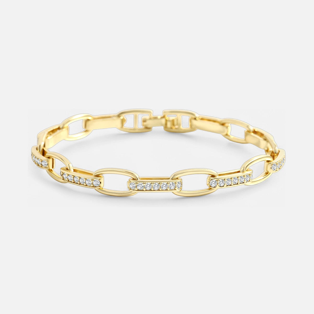 Signature Interlinked Diamond Paperclip Bracelet