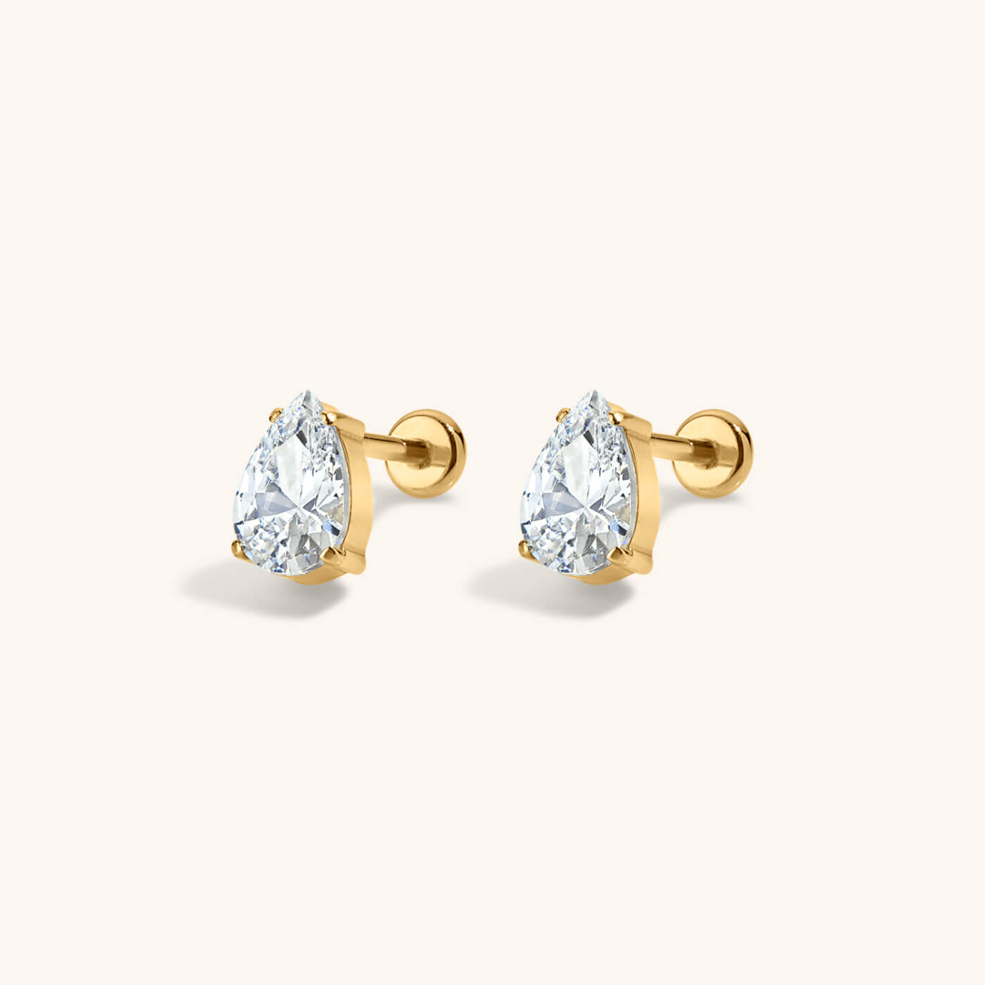 Celestial Crystal Pear Nap Earrings, 6mm