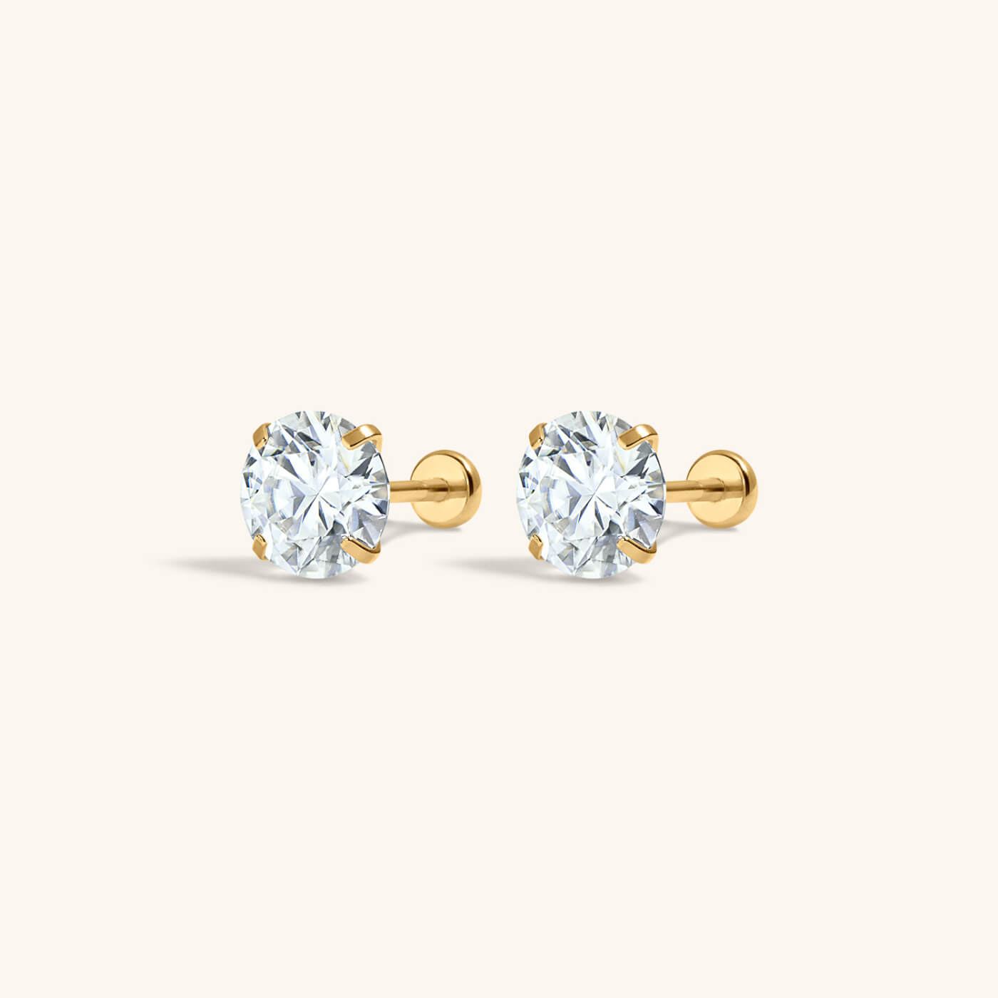 Celestial Crystal Solitaire Nap Earrings, 6mm