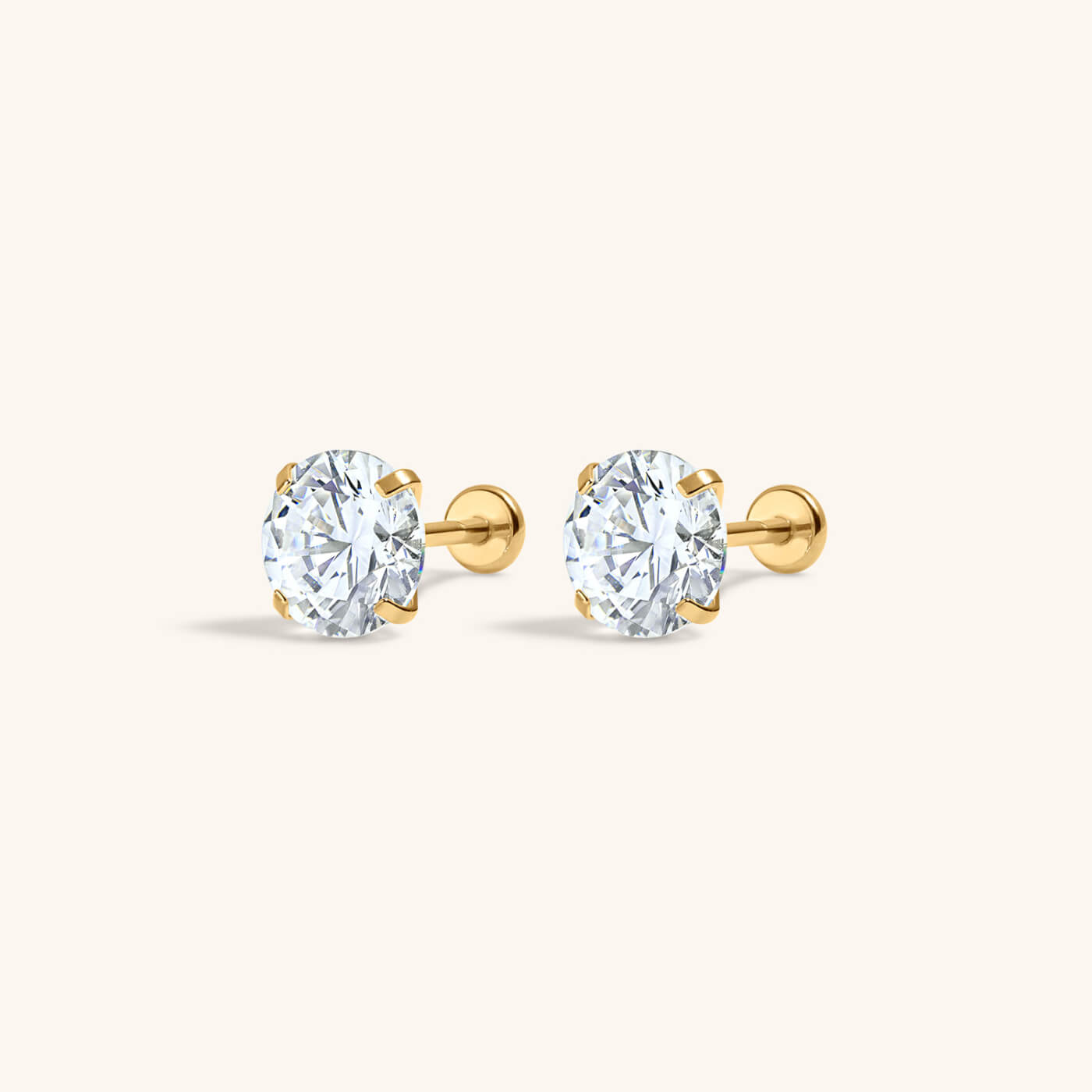 Moissanite Nap Earrings, 6mm