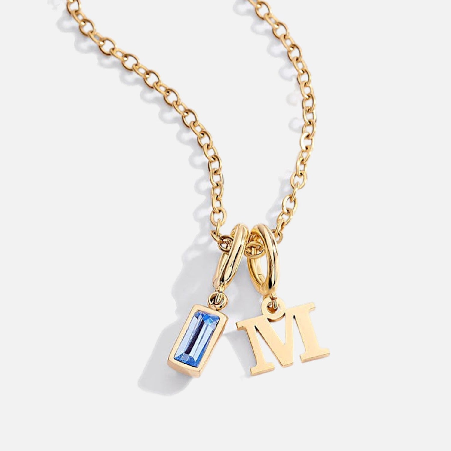 Avelis Initial Necklace with Birthstone Charm