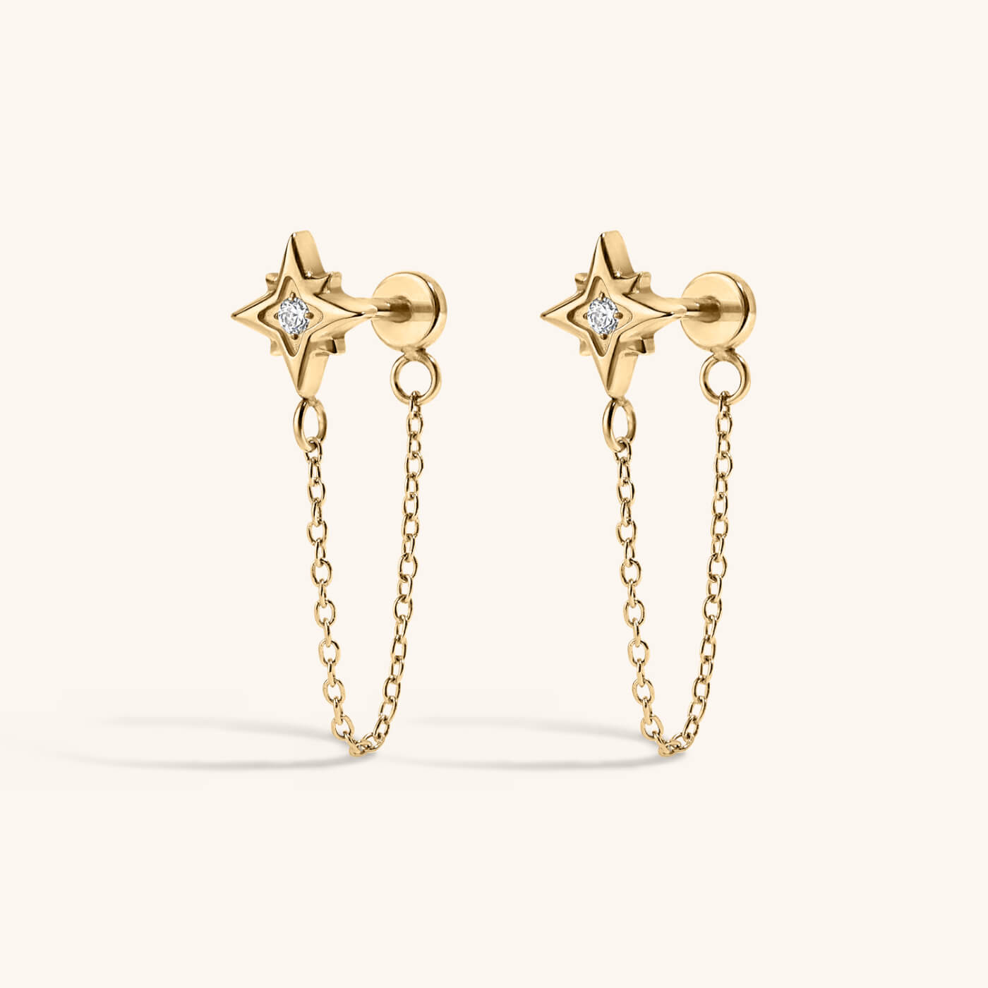 North Star Chain Nap Earrings