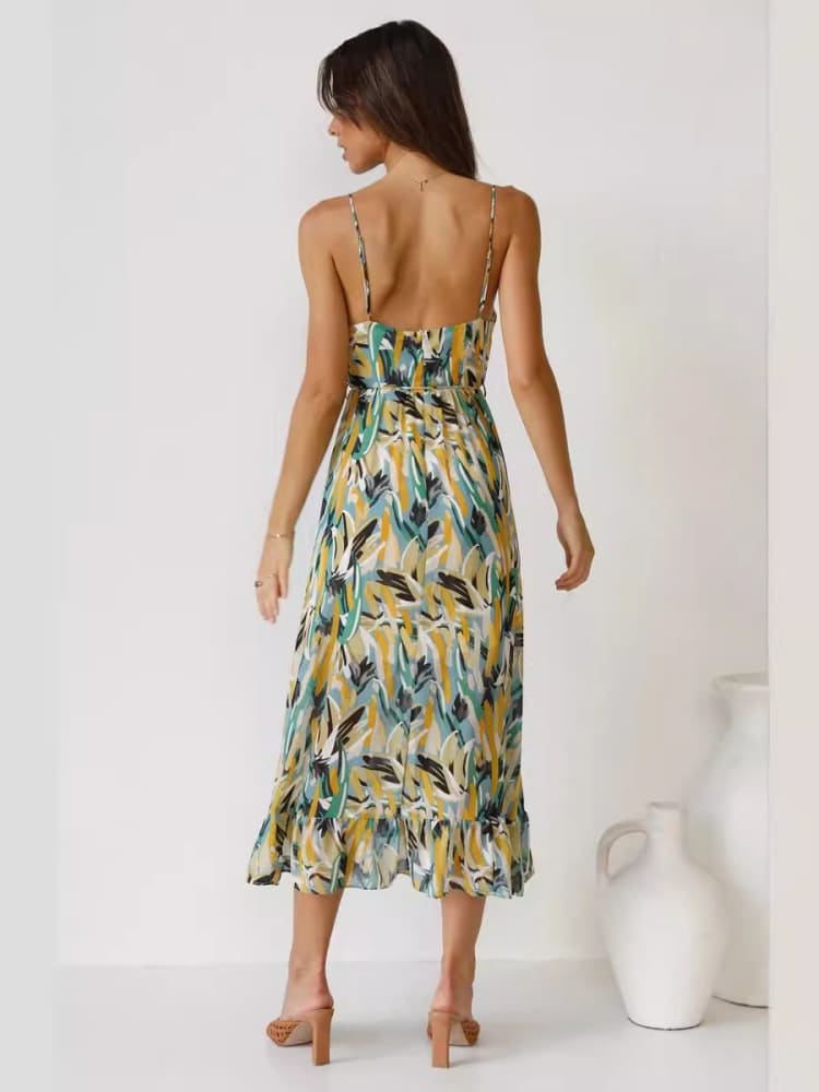 Venecia Floral Ruffle Midi Dress