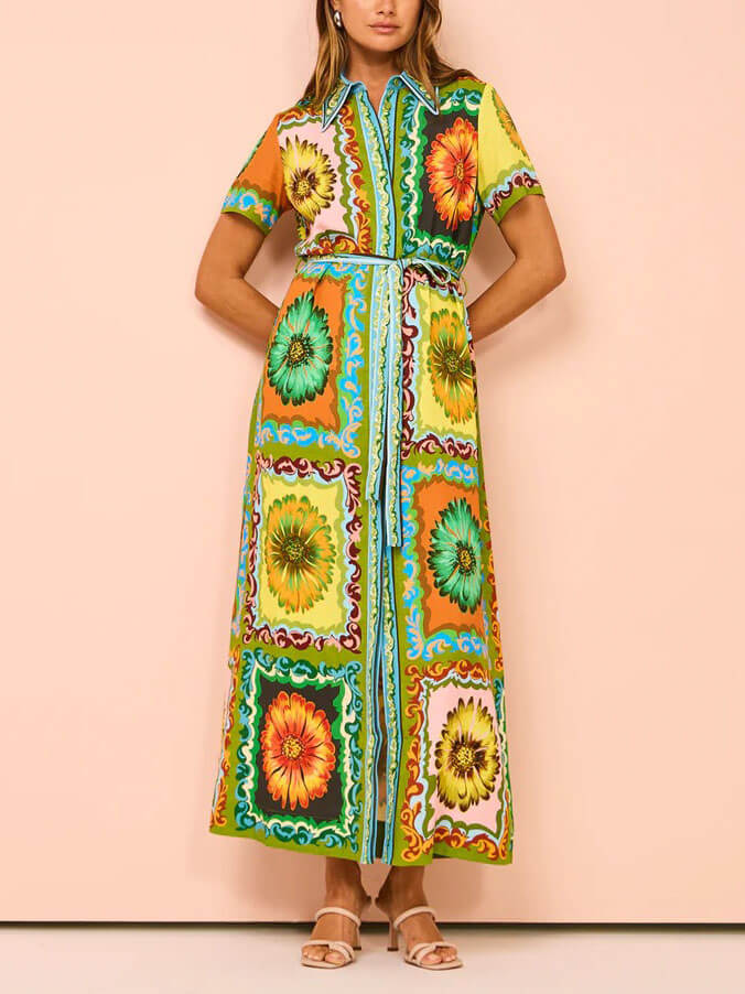 Carmela Sunflower Print Maxi Dress