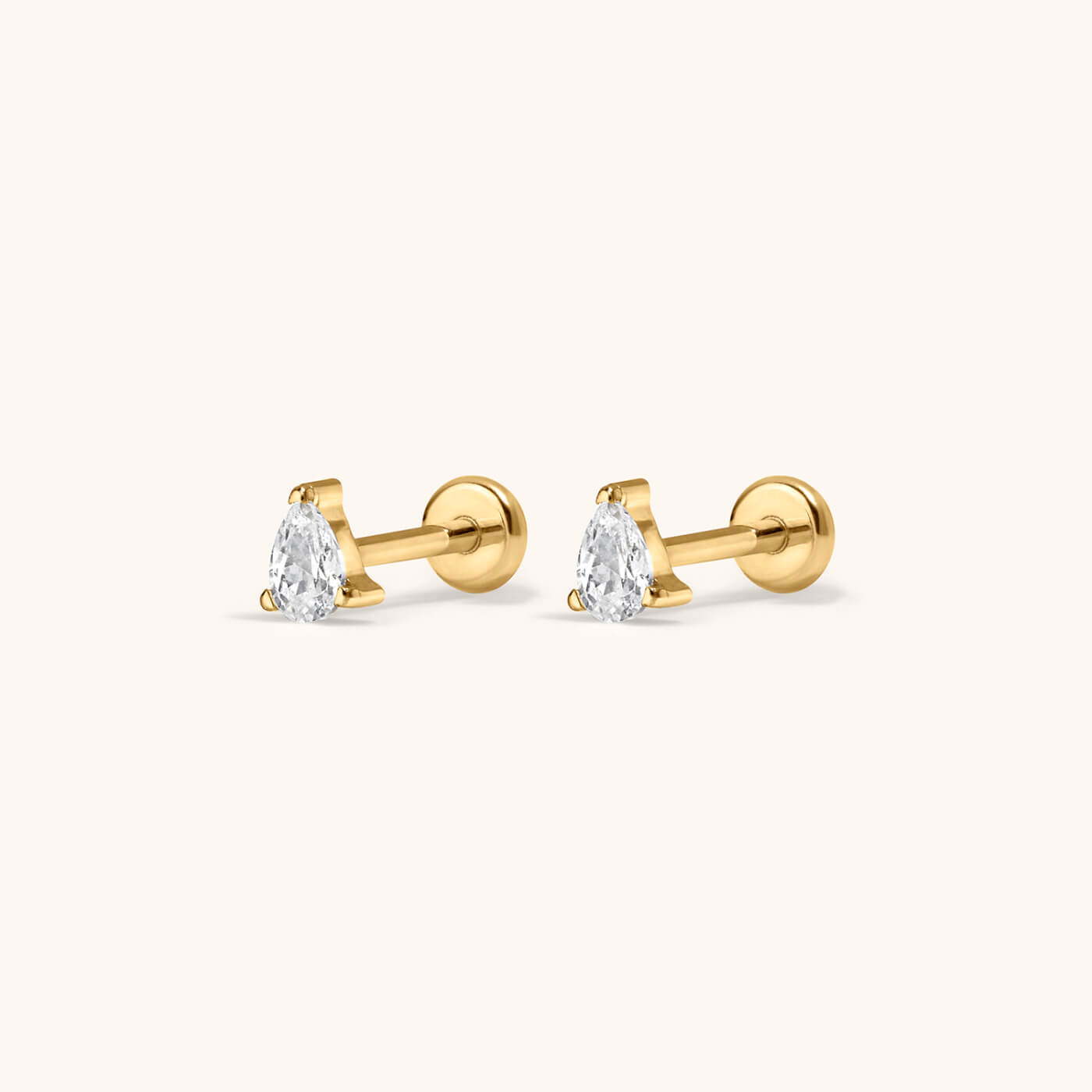 Celestial Crystal Pear Nap Earrings, 3mm