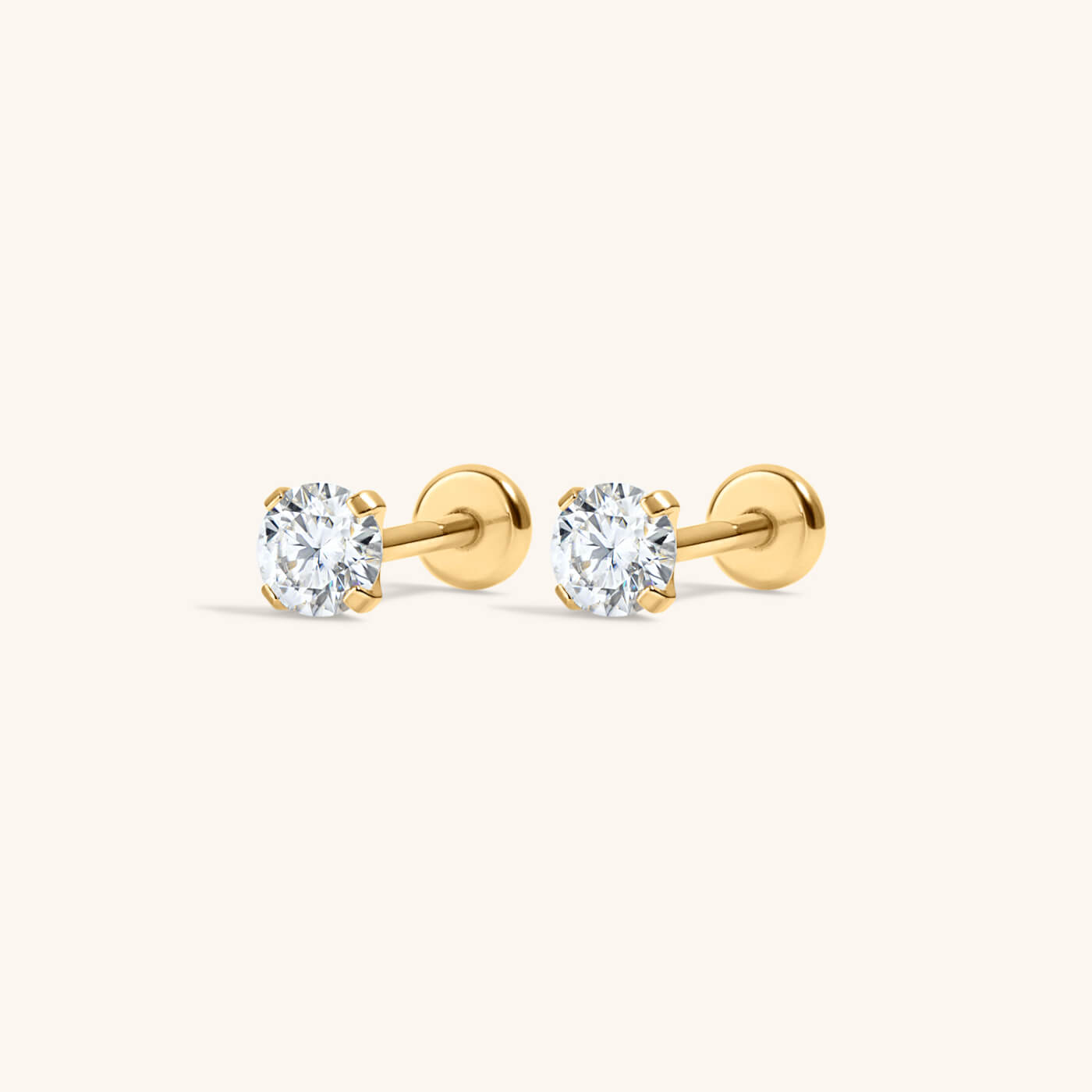 Moissanite Nap Earrings, 3mm