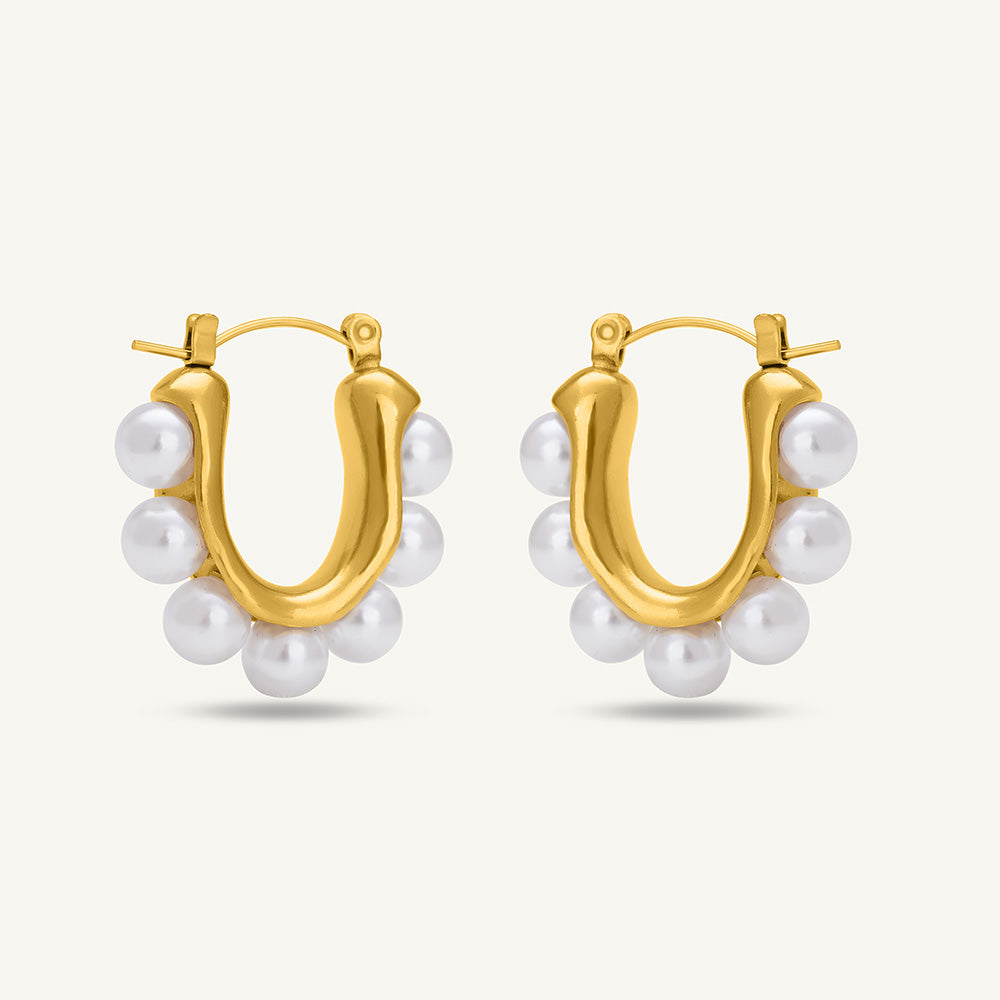 Pearl Embellished Hoops