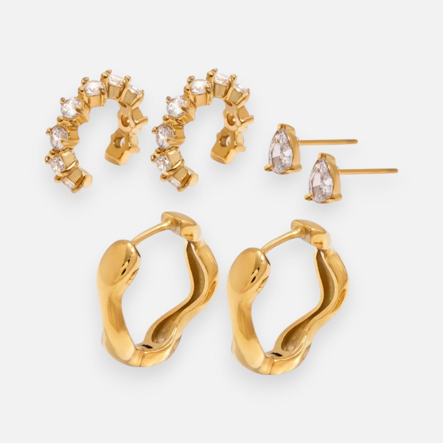 Essential Gold Earring Trio Set