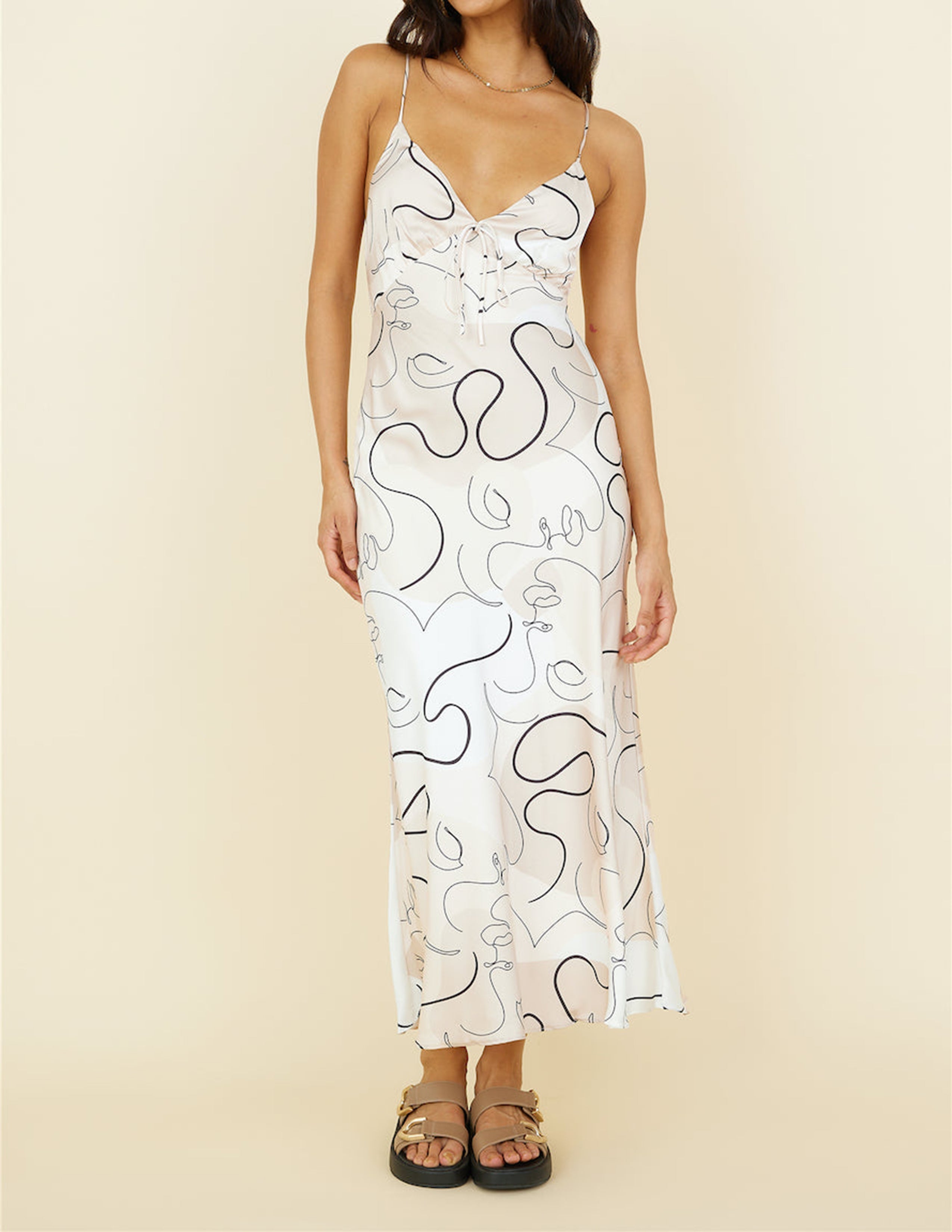 Jazmine Beige Maxi Dress