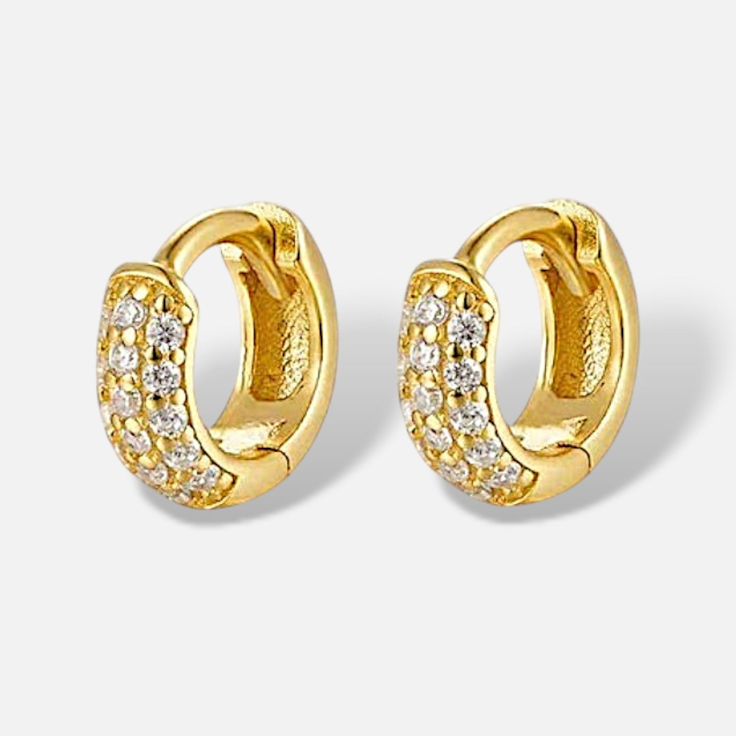 Chunky Pavé Huggie Earrings