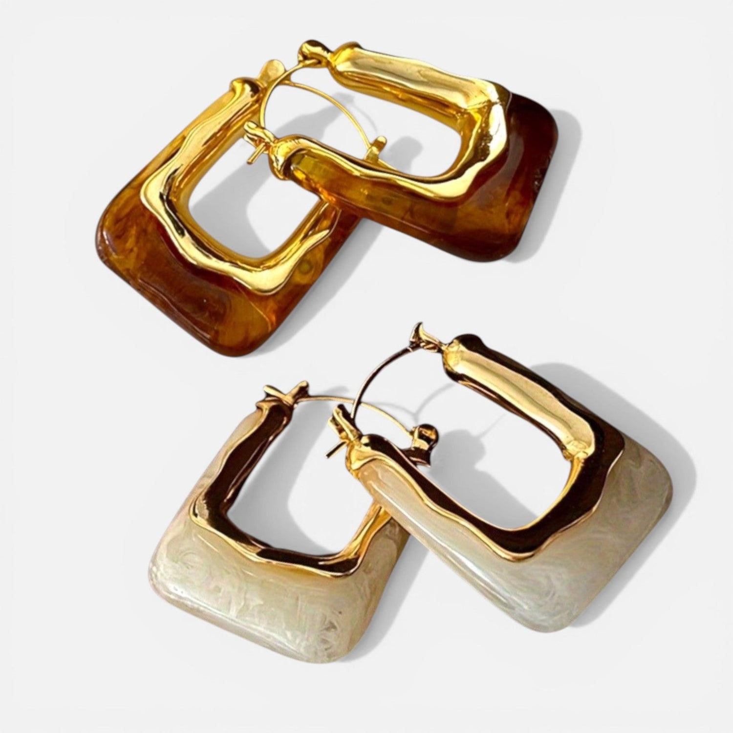 Orla Vintage Square Statement Hoop Earrings