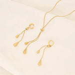 Droplet Lariat Adjustable Necklace & Earring