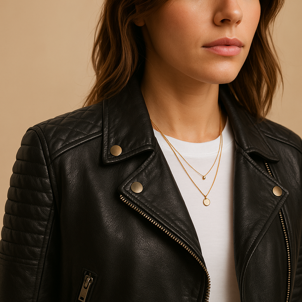 Aria Black Faux Leather Jacket | Lorienna