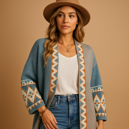 Bohemian jacquard cardigan for women | Dahlia