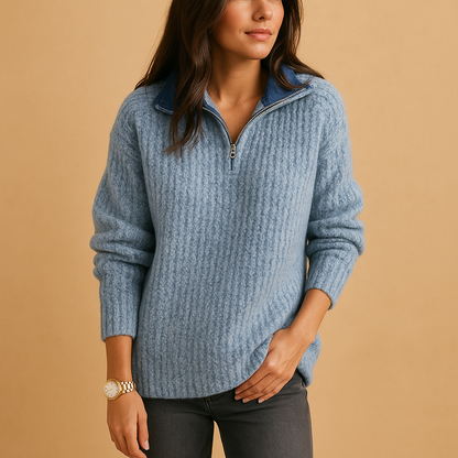 Hazel Chic Half-Zip Sweater for Women | Lorienna