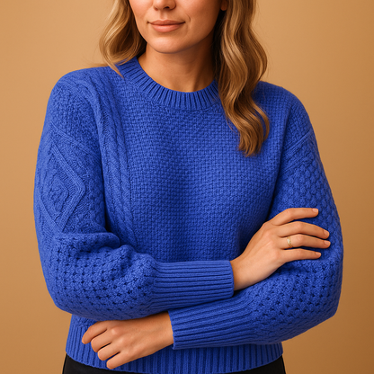 Amara Elegant Long-Sleeve Knit Sweater | Lorienna