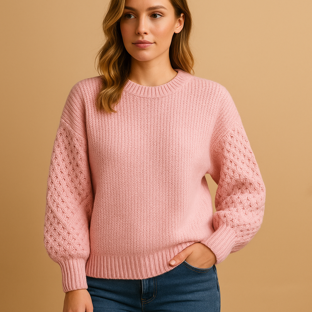 Amara Elegant Long-Sleeve Knit Sweater | Lorienna