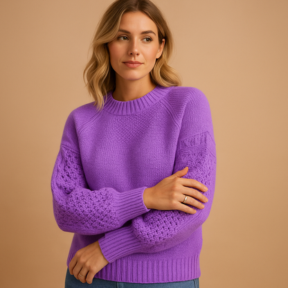 Amara Elegant Long-Sleeve Knit Sweater | Lorienna