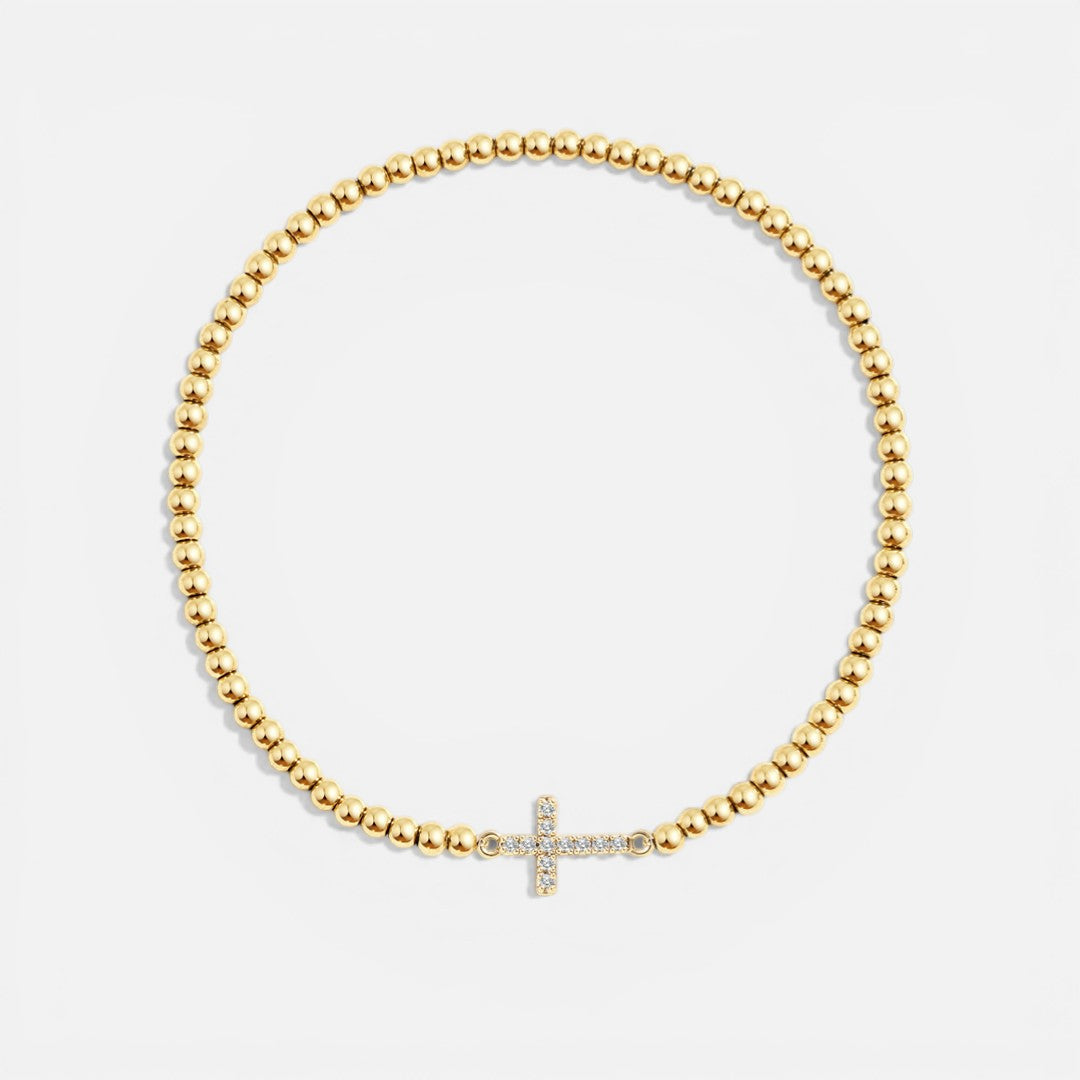 Aurelis Beaded Cross Stretch Bracelet