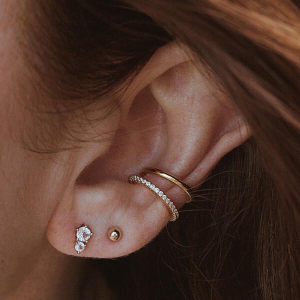 Gaia Ball Back Earrings in 14k gold plated