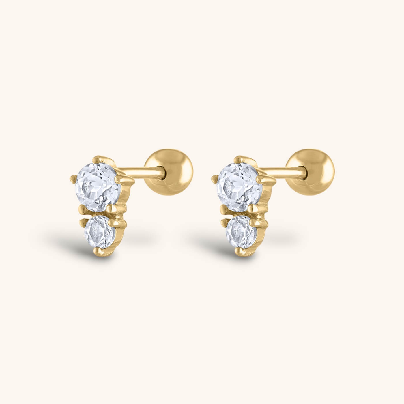 Gaia Ball Back Earrings in 14k gold plated