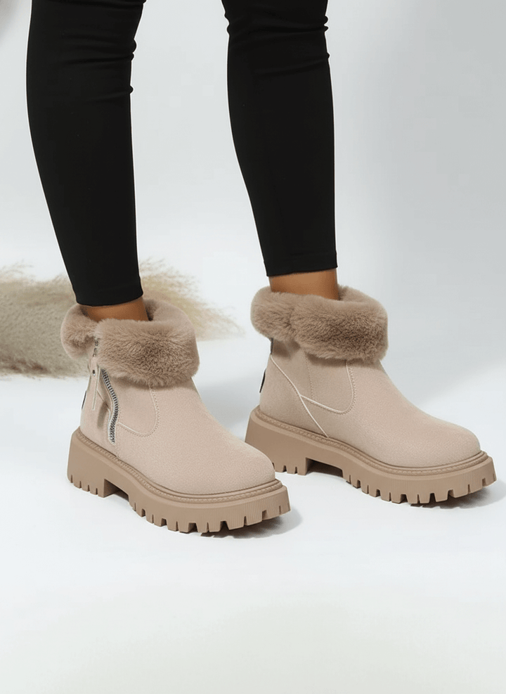 Women's Fur Boots – Slip Resistant Winter Ankle Design