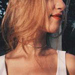 Gold Herringbone Chain Necklace
