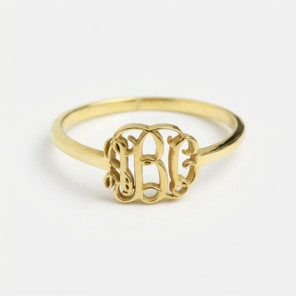 Minimal Monogram Initial Ring