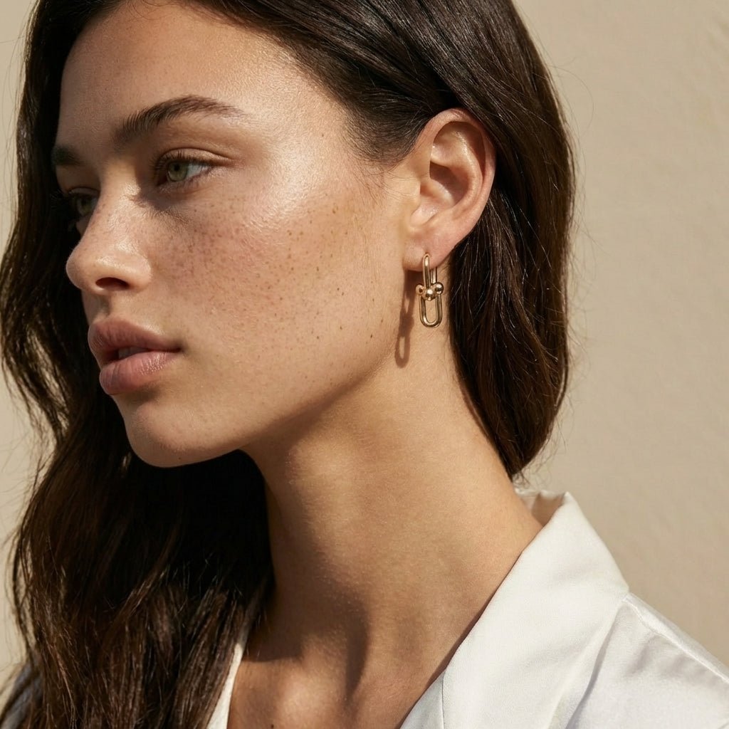 Minimal Link Hoop Earrings - image 6