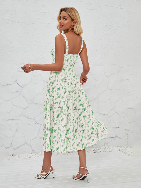 Teresita Sleeveless Floral Midi Dress with Leg Slit