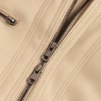 Grace Leather Jacket with Hood | Lorienna