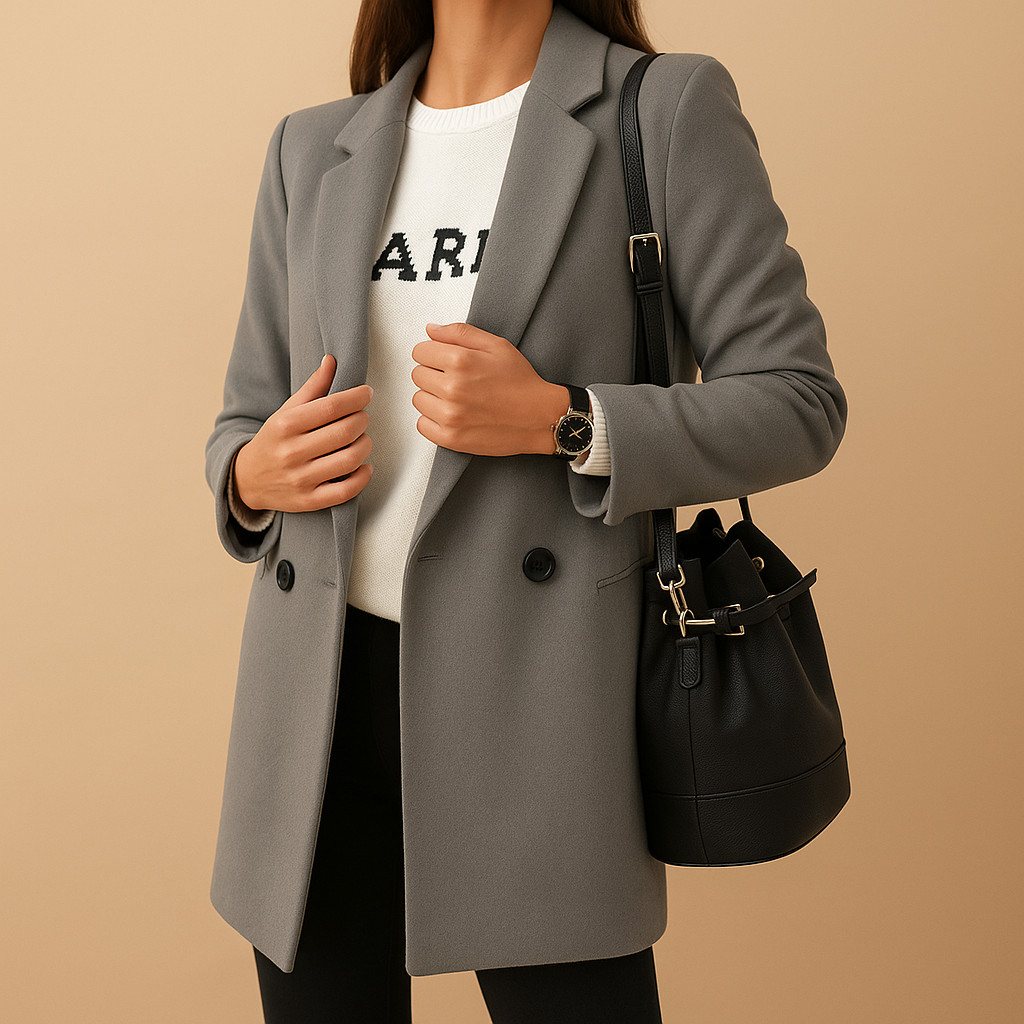 Hannah Long Elegant Jacket with Classic Fit | Lorienna