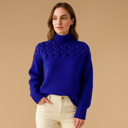 Clara Long Knitted Turtleneck Sweater | Lorienna
