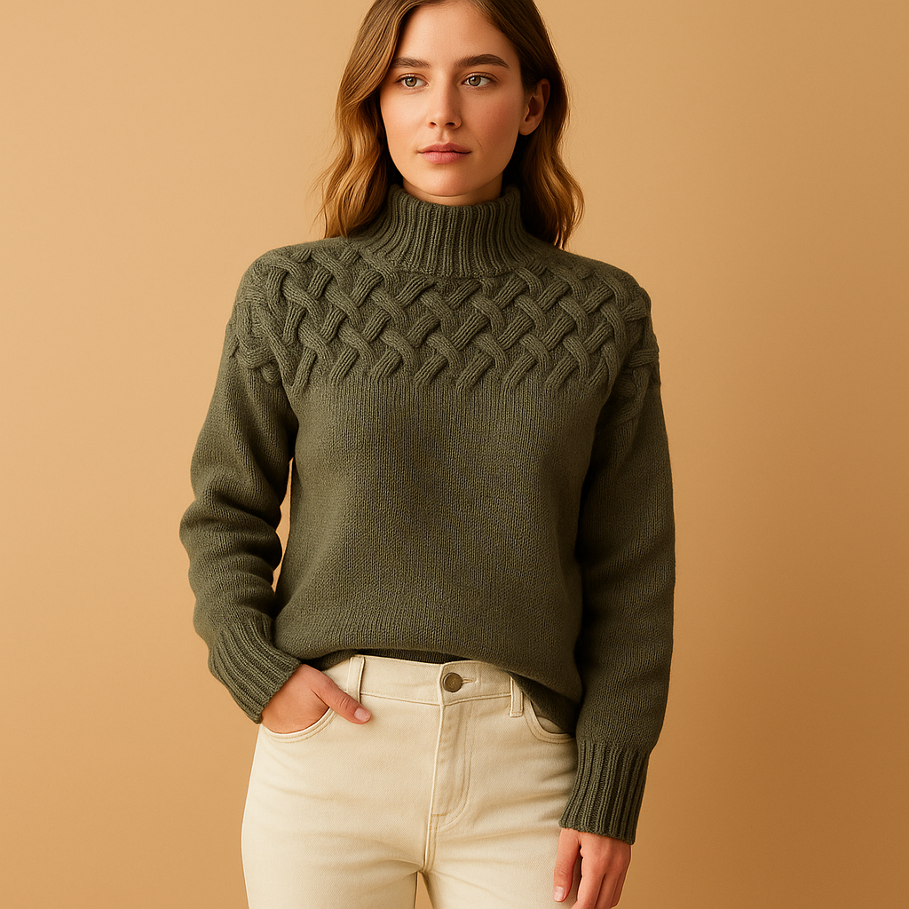 Clara Long Knitted Turtleneck Sweater | Lorienna