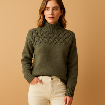 Clara Long Knitted Turtleneck Sweater | Lorienna