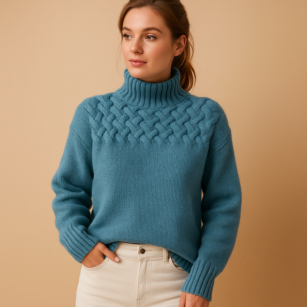 Clara Long Knitted Turtleneck Sweater | Lorienna