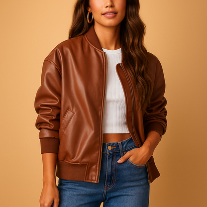Naomi Long Leather Coat | Lorienna