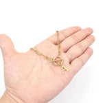 Paperclip Initial Circle Lock Clasp Necklace