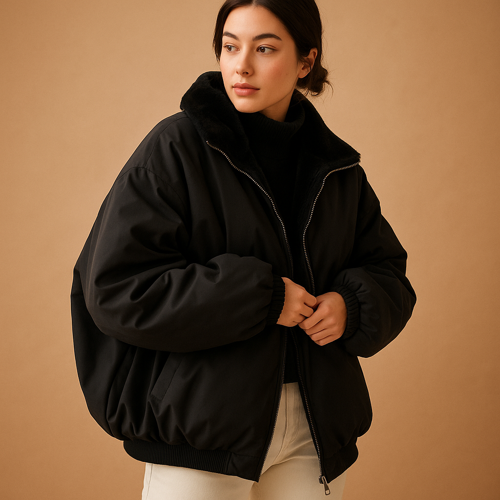 Harper Short Winter Coat with Hood | Lorienna
