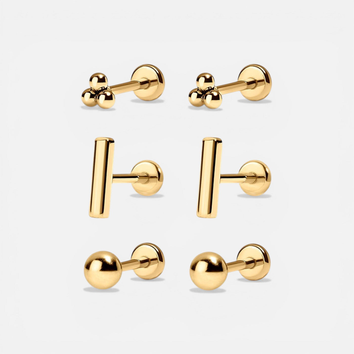 Avelis Flat Back Earring Trio