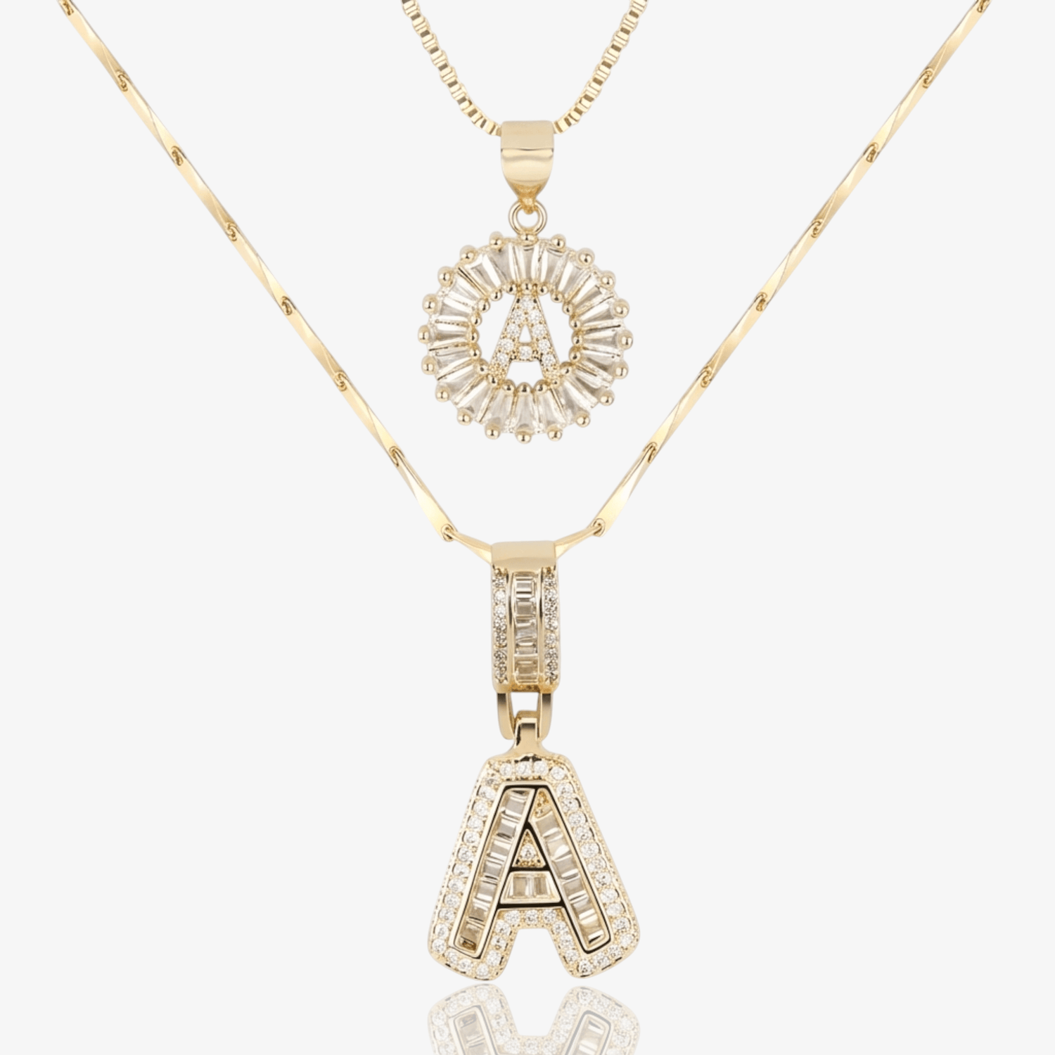 Initial Necklace A–Z Duo Set